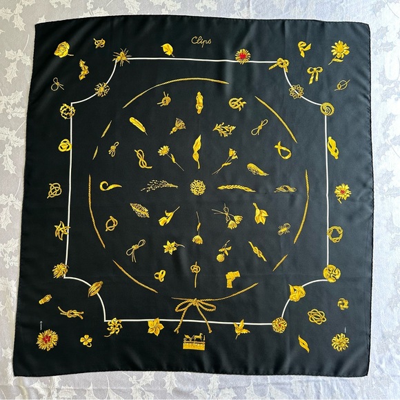 SOLD Authentic Hermes Scarf  - Clips - Picture 1 of 8